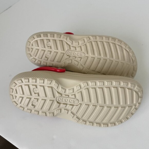 CROCS Classic Lined Clogs Unisex M9 W11 Taupe Casual Shoes Blue Fuzzy Comfort - Picture 6 of 7